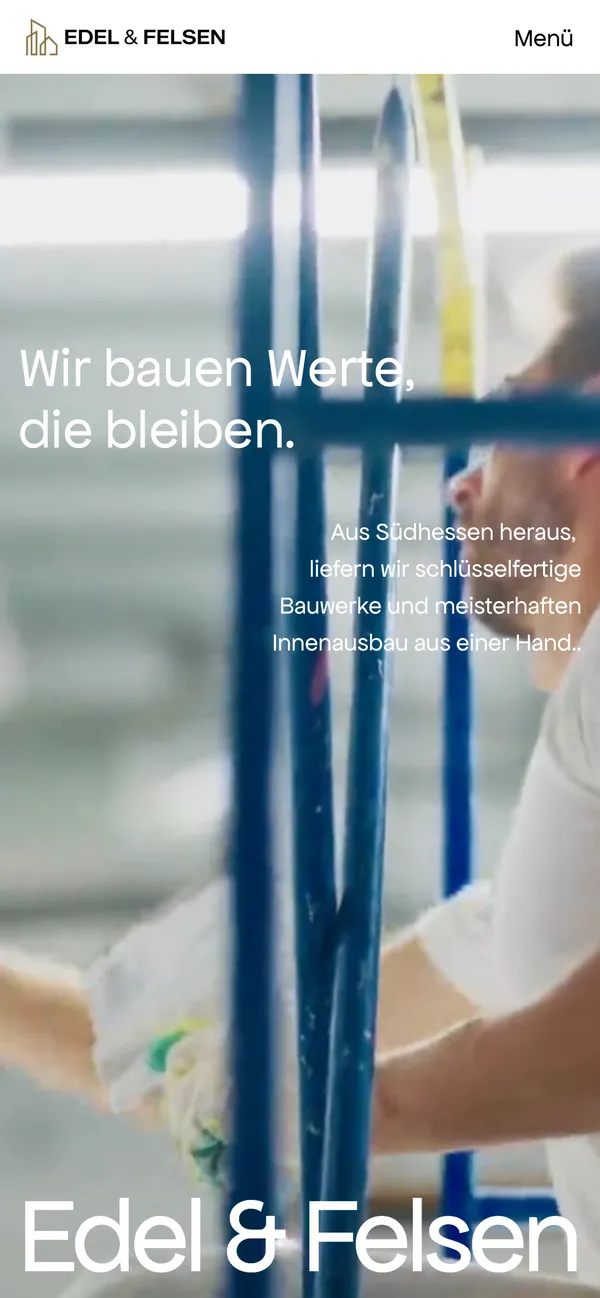 Website von Edel & Felsen, am Telefon