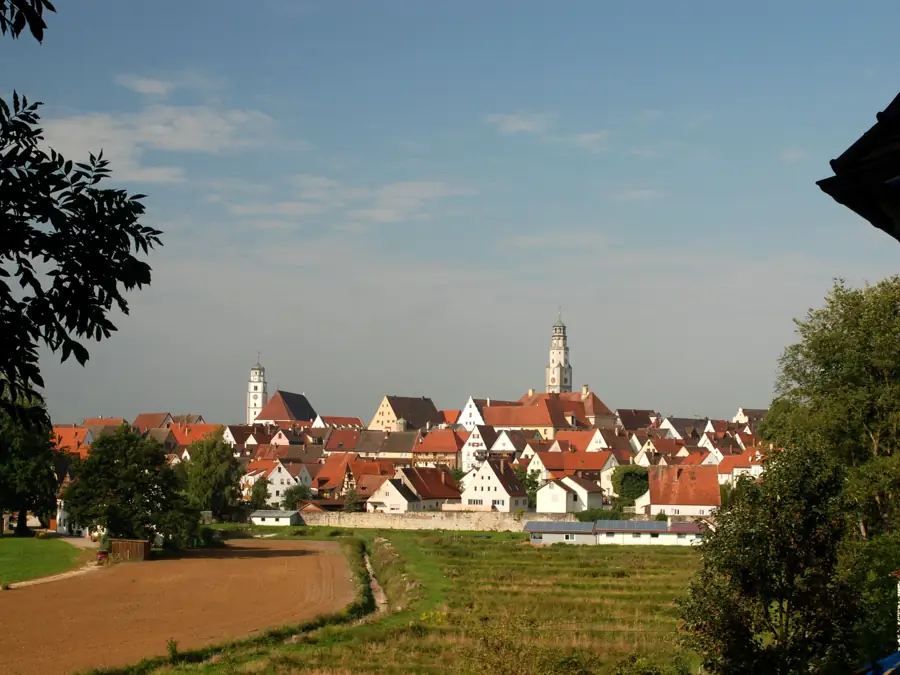 Stadtansicht von Lauingen mit den Türmen der Altstadt