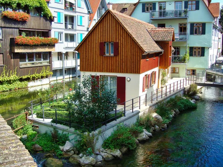 Fachwerkhaus an der Blau im Ulmer Fischerviertel